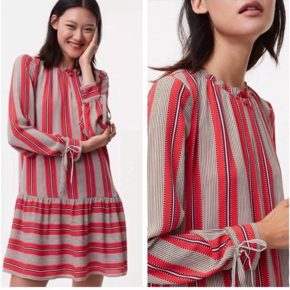 Ann Taylor LOFT Striped Flounce Sift Dress